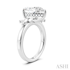 5/8 Ctw Akari Pear Shape Marquise and Round Cut Diamond Semi-Mount Engagement Ring in 14K White Gold