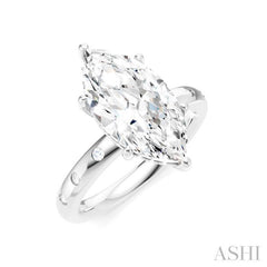 1/6 Ctw Akari Marquise Shape Round Cut Diamond Semi-Mount Engagement Ring in 14K White Gold