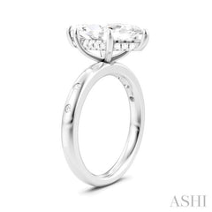 1/6 Ctw Akari Marquise Shape Round Cut Diamond Semi-Mount Engagement Ring in 14K White Gold