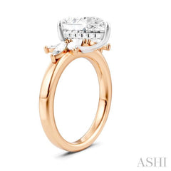 1/2 Ctw Akari Pear Shape Marquise and Round Cut Diamond Semi-Mount Engagement Ring in 14K Rose and White Gold