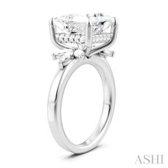 5/8 Ctw Akari Princess Shape Marquise and Round Cut Diamond Semi-Mount Engagement Ring in 14K White Gold