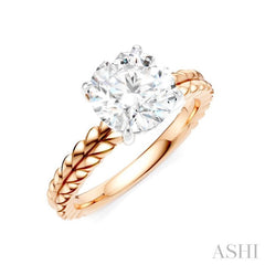 1/20 Ctw Circular Shape Round Cut Diamond Semi-Mount Engagement Ring in 14K Rose and White Gold