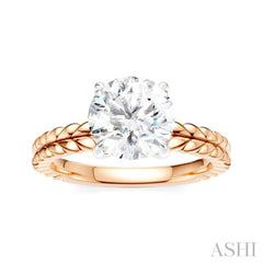 1/20 Ctw Circular Shape Round Cut Diamond Semi-Mount Engagement Ring in 14K Rose and White Gold