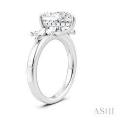1/2 Ctw Akari Pear Shape Marquise and Round Cut Diamond Semi-Mount Engagement Ring in 14K White Gold