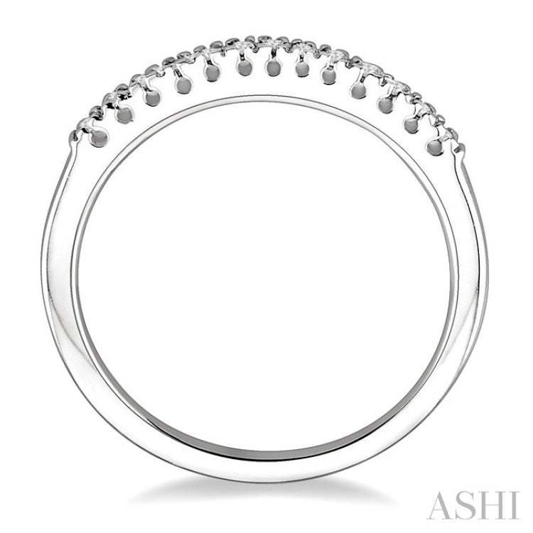1/10 Ctw Round Cut Diamond Wedding Band in 10K White Gold