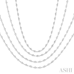 5 1/2 Ctw Bezel Set Round Cut Diamond Layered 60-Inch Necklace in 14K White Gold