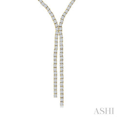 8 7/8 Ctw Y-Shape Round Cut Diamond Tennis Necklace in 14K Yellow Gold