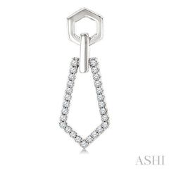 1/3 Ctw Hexagon & Pentagon Link Round Cut Diamond Fashion Earring in 10K White Gold