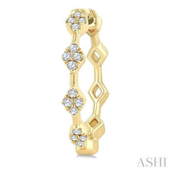 1/6 Ctw Geometric Shape Round Cut Diamond Fashion Hoop Earrings in 10K Yellow Gold