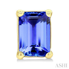 4X3 MM Octagon Shape Tanzanite Precious Stud Earrings in 14K Yellow Gold