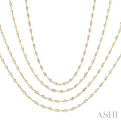 5 1/2 Ctw Bezel Set Round Cut Diamond Layered 60-Inch Necklace in 14K Yellow Gold