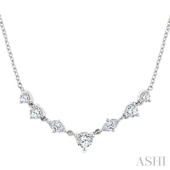 1/2 Ctw Marquise & Round Cut Diamond Necklace in 14K White Gold