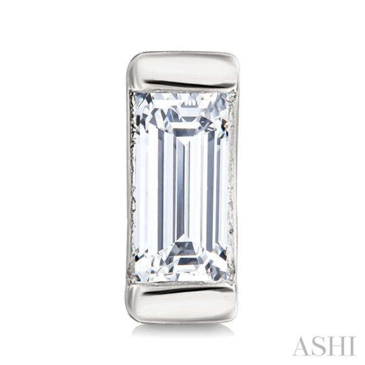 1/10 Ctw Baguette Diamond Petite Fashion Earrings in 10K White Gold