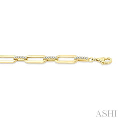 3/4 Ctw Paperclip Link Round Cut Diamond Fashion Bracelet in 14K Yellow Gold