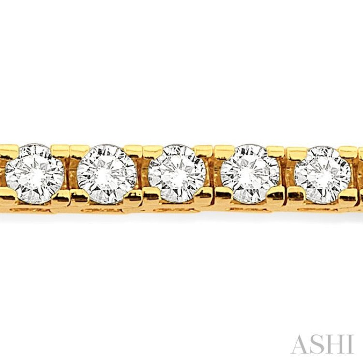 6 Ctw Square Shape Round Cut Diamond Tennis Bracelet in 14K Yellow gold