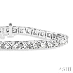 7 Ctw Square Shape Round Cut Diamond Tennis Bracelet in 14K White Gold