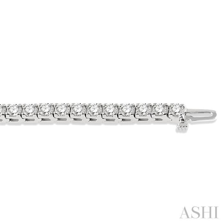 7 Ctw Square Shape Round Cut Diamond Tennis Bracelet in 14K White Gold