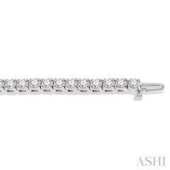 7 Ctw Square Shape Round Cut Diamond Tennis Bracelet in 14K White Gold