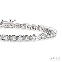 6 Ctw Square Shape Round Cut Diamond Tennis Bracelet in 14K White gold