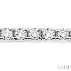 6 Ctw Square Shape Round Cut Diamond Tennis Bracelet in 14K White gold