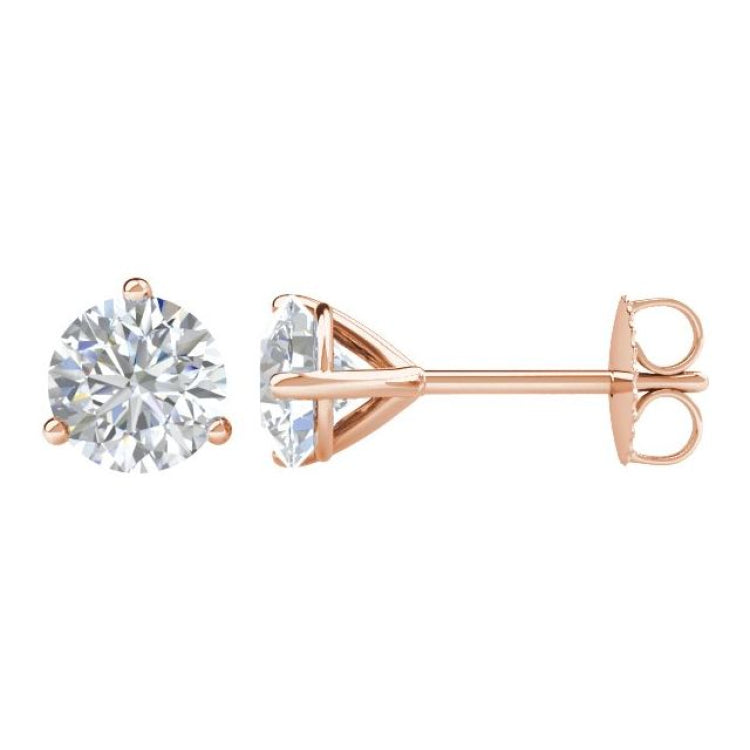 14K Rose Gold 2 CTW Natural Diamond Stud Earrings