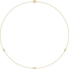14K Yellow Gold 1/5 CTW Natural Diamond 3-Station 18" Necklace