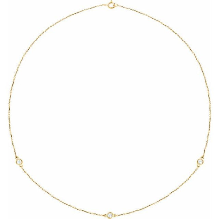 14K Yellow Gold 1/3 CTW Natural Diamond 3-Station 18" Necklace
