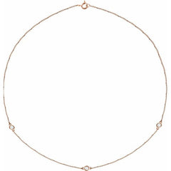 14K Rose Gold 1/3 CTW Natural Diamond 3-Station 18" Necklace
