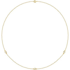 14K Yellow Gold 1/4 CTW Natural Diamond 3-Station 18" Necklace