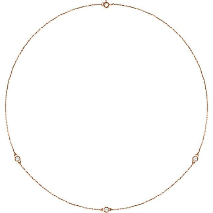 14K Rose Gold 1/4 CTW Natural Diamond 3-Station 18" Necklace