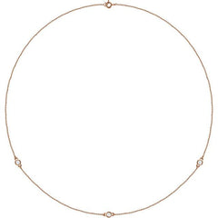 14K Rose Gold 1/4 CTW Natural Diamond 3-Station 18" Necklace
