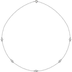 14K White Gold 1/2 CTW Natural Diamond 5-Station 18" Necklace