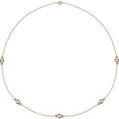 14K Rose Gold 1 CTW Natural Diamond 5-Station 18" Necklace