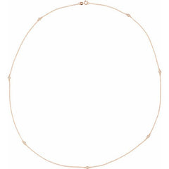 14K Rose Gold 1 3/4 CTW Natural Diamond 7-Station 24" Necklace