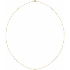 14K Yellow Gold 1/4 CTW Natural Diamond 7-Station 24" Necklace
