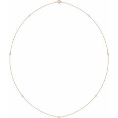 14K Rose Gold 1/4 CTW Natural Diamond 7-Station 24" Necklace