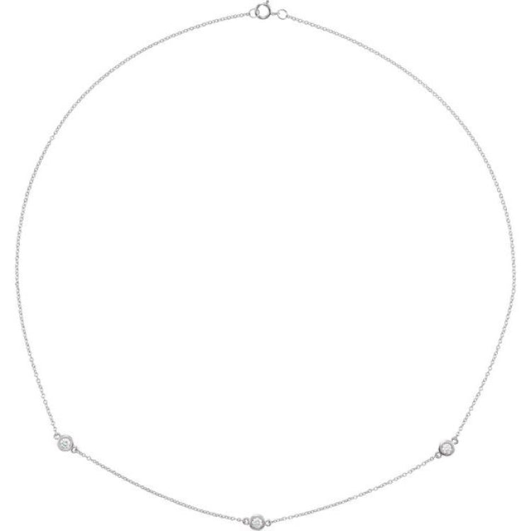 Sterling Silver 1/3 CTW Natural Diamond 3-Station 18" Necklace