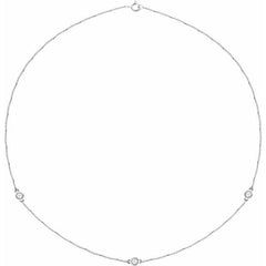 Sterling Silver 1/2 CTW Natural Diamond 3-Station 18" Necklace