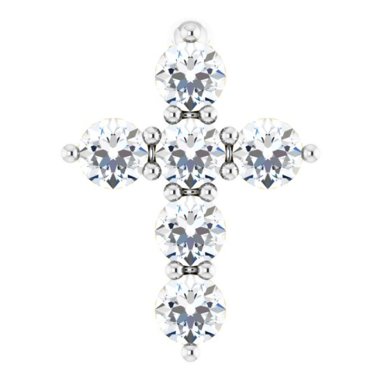 Platinum 1/6 CTW Natural Diamond Cross Pendant