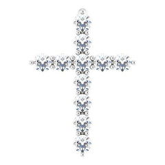 14K White Gold 1/4 CTW Natural Diamond Cross Pendant