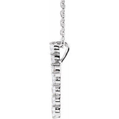 Sterling Silver 1/4 CTW Natural Diamond Cross 16-18" Necklace