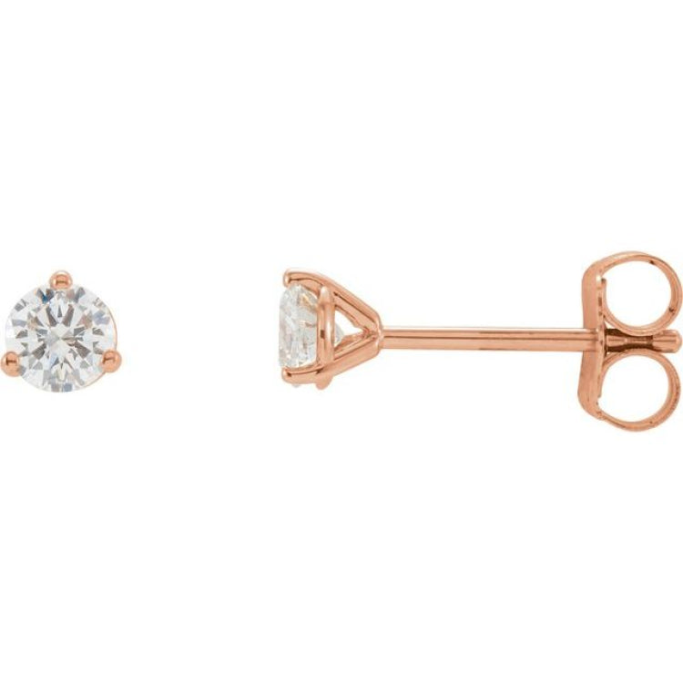 14K Rose Gold 1/5 CTW Natural Diamond Stud Earrings