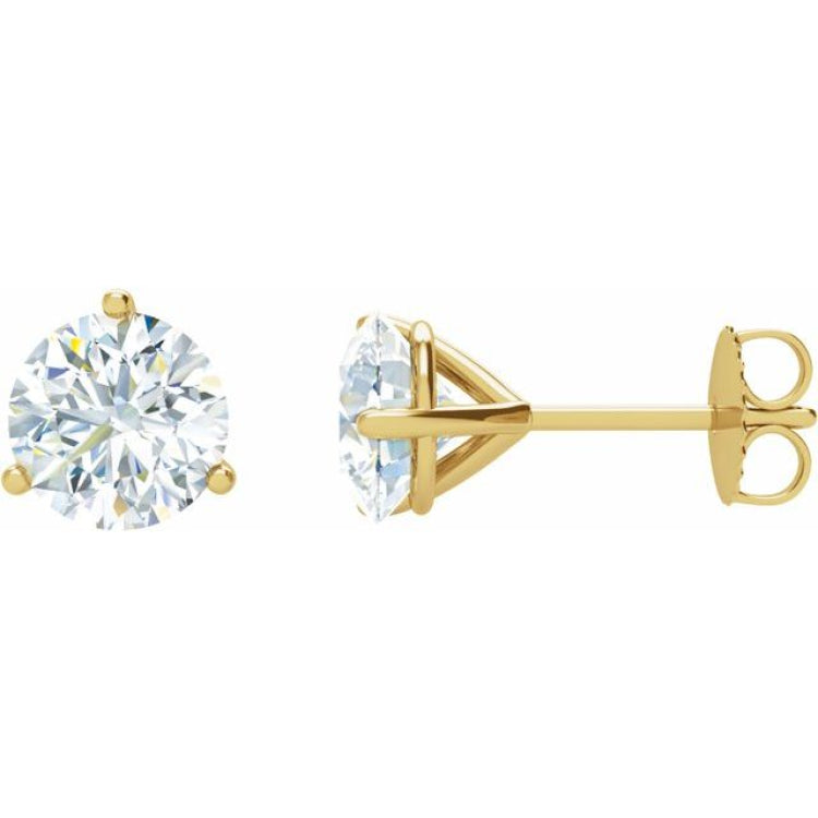14K Yellow Gold 2 CTW Natural Diamond Stud Earrings