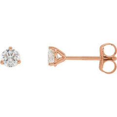 14K Rose Gold 1/4 CTW Natural Diamond Stud Earrings