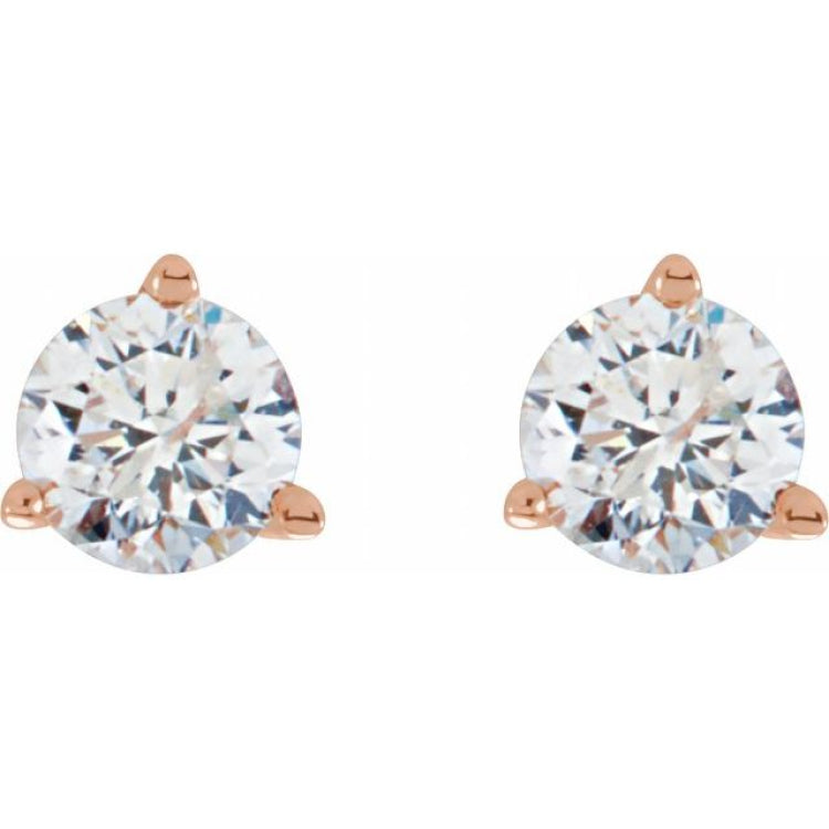 14K Rose Gold 3/4 CTW Natural Diamond Stud Earrings