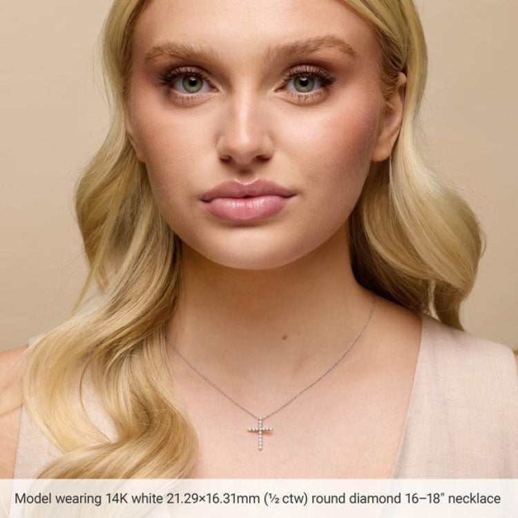 14K Rose Gold Natural Multi-Gemstone & .03 CT Natural Diamond Cross 16-18" Necklace