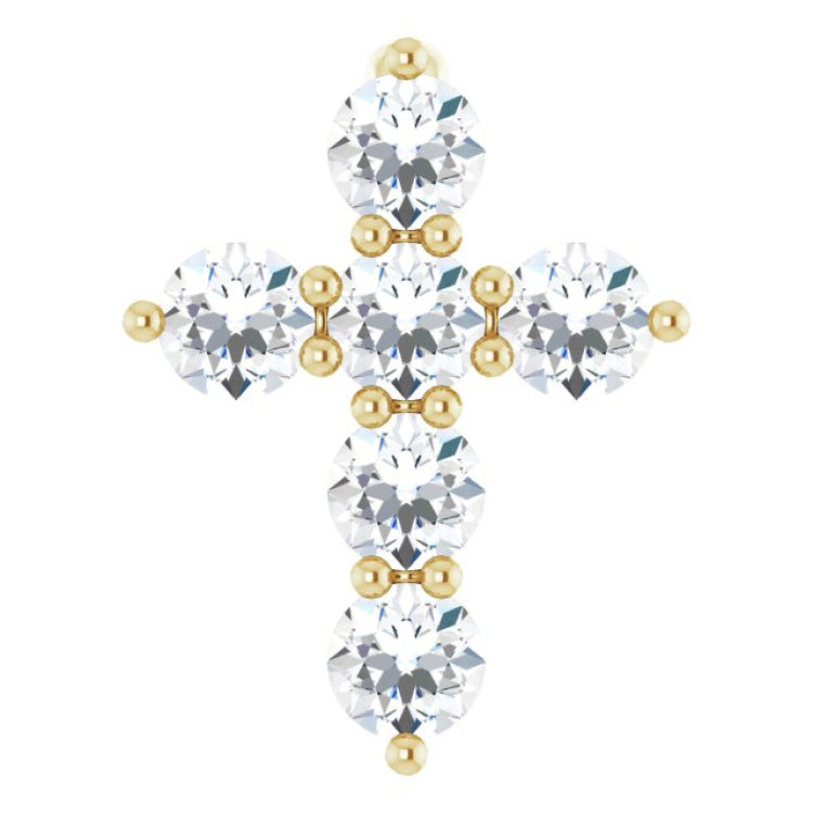 14K Yellow Gold 1/4 CTW Natural Diamond Cross Pendant