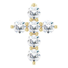 14K Yellow Gold 1/4 CTW Natural Diamond Cross Pendant