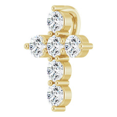 14K Yellow Gold 1/4 CTW Natural Diamond Cross Pendant