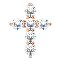 14K Rose Gold 1/4 CTW Natural Diamond Cross Pendant